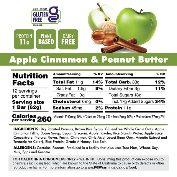 Bonk Breaker Apple Cinnamon & Peanut Butter Protein + Energy Bars